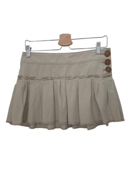 Abercrombie Other - Y2K Abercrombie & Fitch Khaki 100% Cotton Pleated Mini Skirt Juniors Sz 14